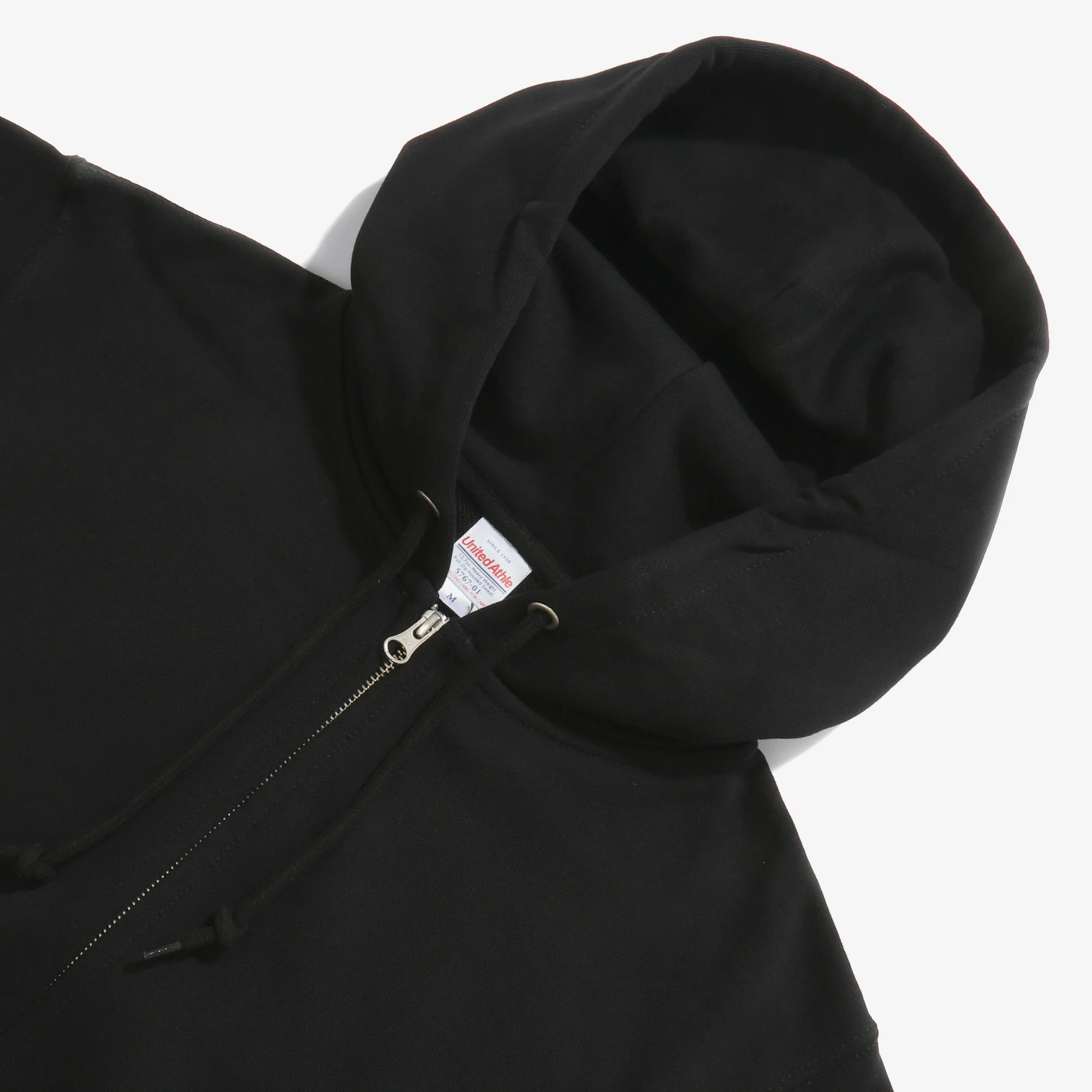 12.7oz Zip-Up Cotton Hoodie (Black) - Image 3