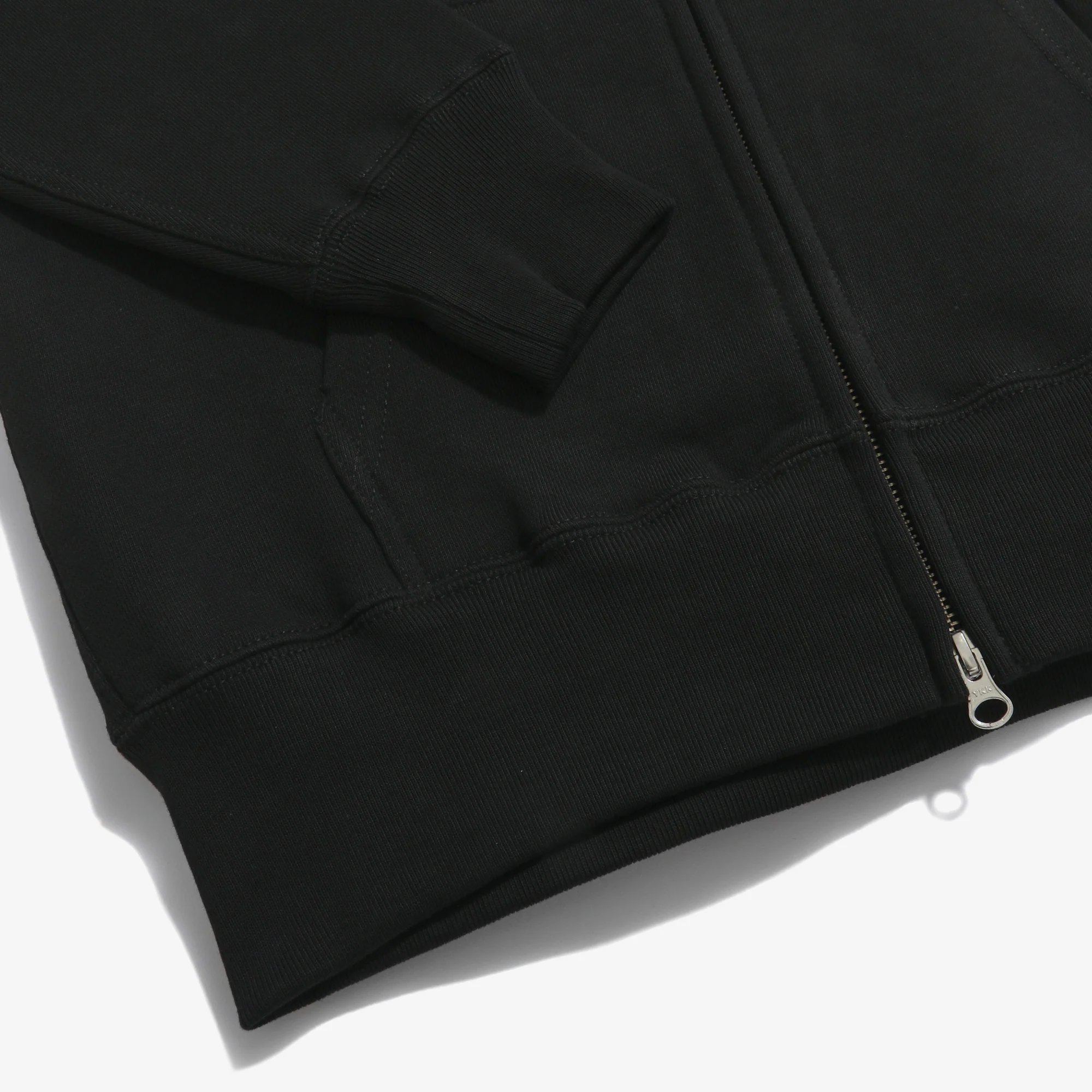 12.7oz Zip-Up Cotton Hoodie (Black) - Image 4