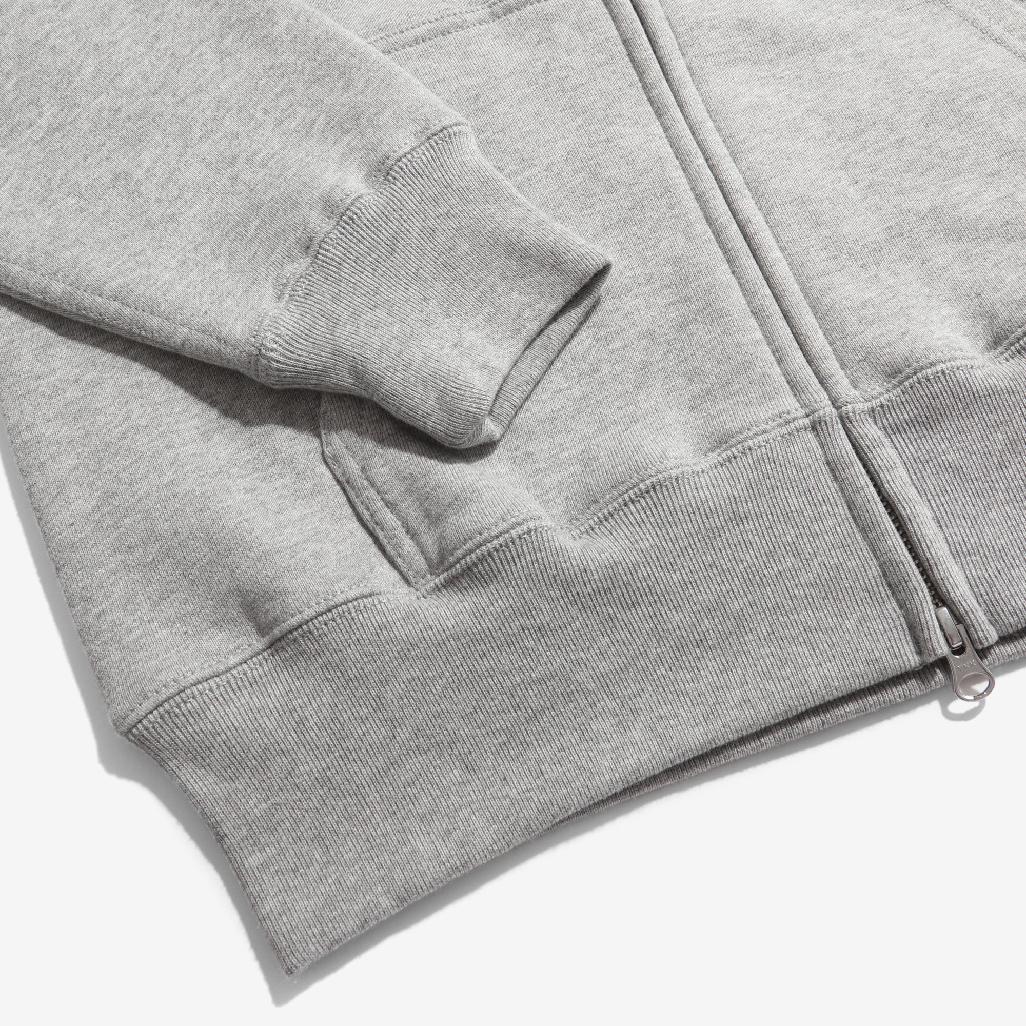 12.7oz Zip-Up Cotton Hoodie (Grey) - Image 4